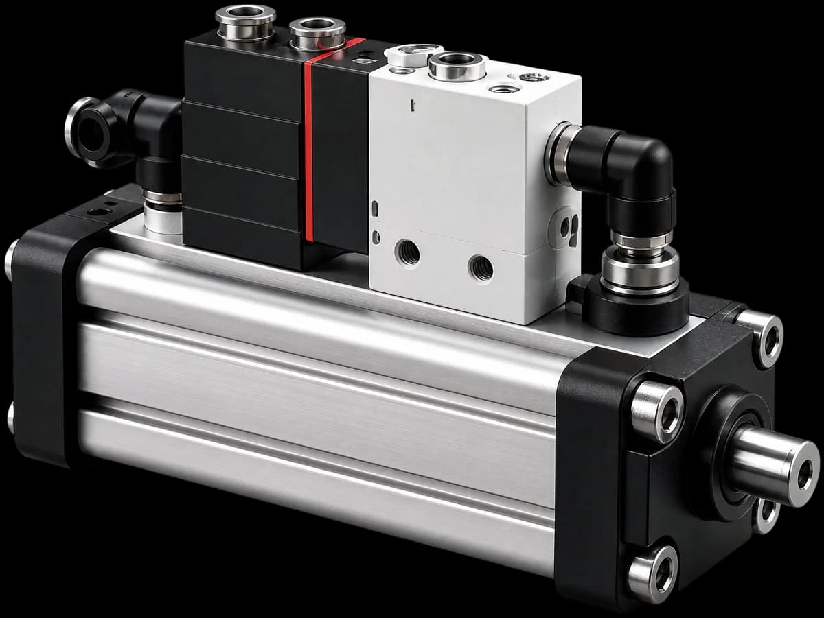 Pneumatic cylinder with solenoid valve